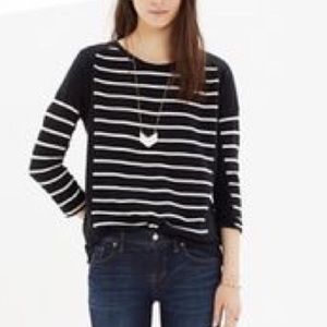 Madewell high low stripes sweater